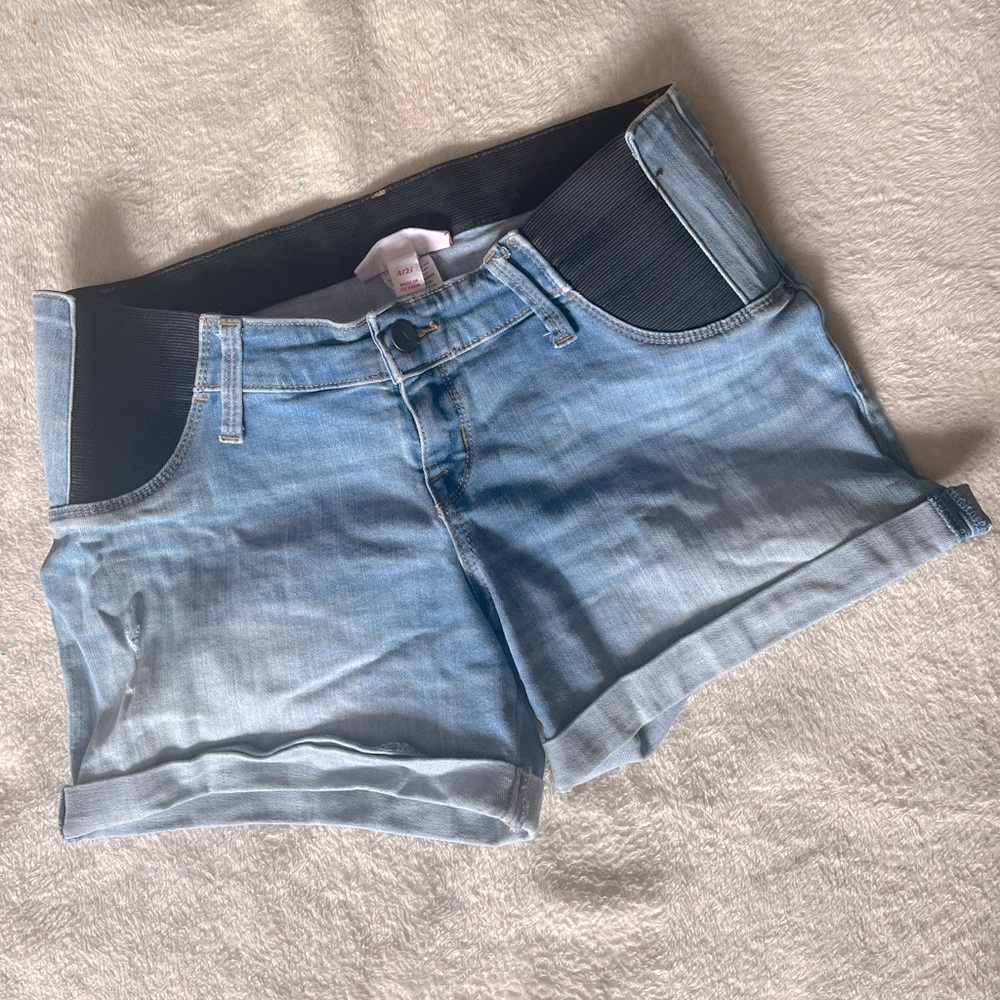 NWOT Isabel Midi Shorts Maternity Stretchy side bands size 4